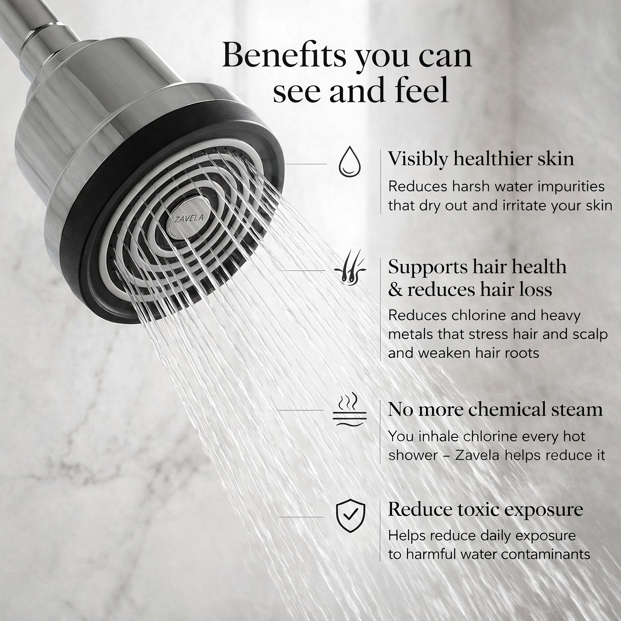 Zavela Rain - Filtered Rain Shower Head